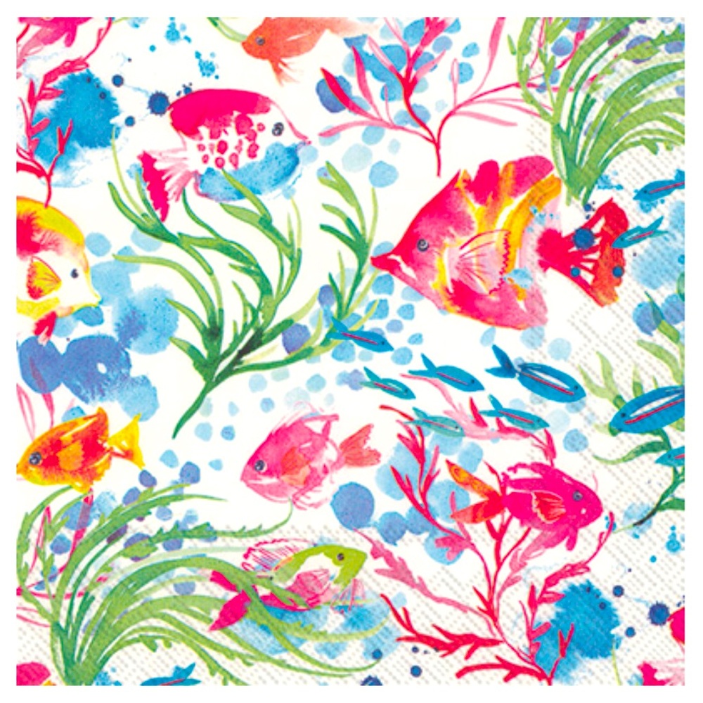 Boston International Cocktail Beverage Napkins - Caribbean Sea, 40 ct
